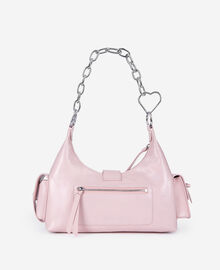 The Kooples FEMME PINK sac amelia chaîne en cuir craquelé rose