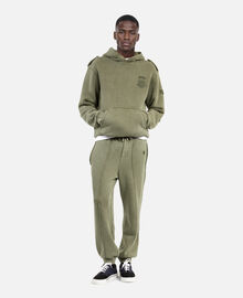 The Kooples HOMME KAKI sweatshirt à capuche avec patchs kaki