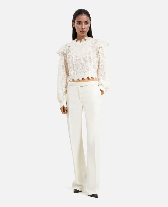 The Kooples FEMME ECRU pantalon de smoking large écru