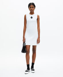 The Kooples FEMME WHITE robe courte avec logo blanche