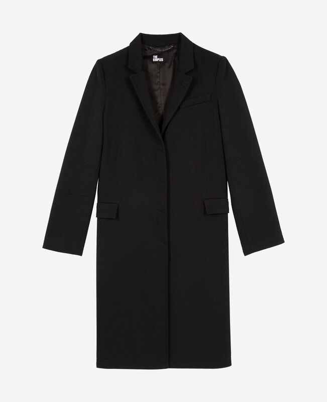 The Kooples FEMME BLACK manteau long en laine noir