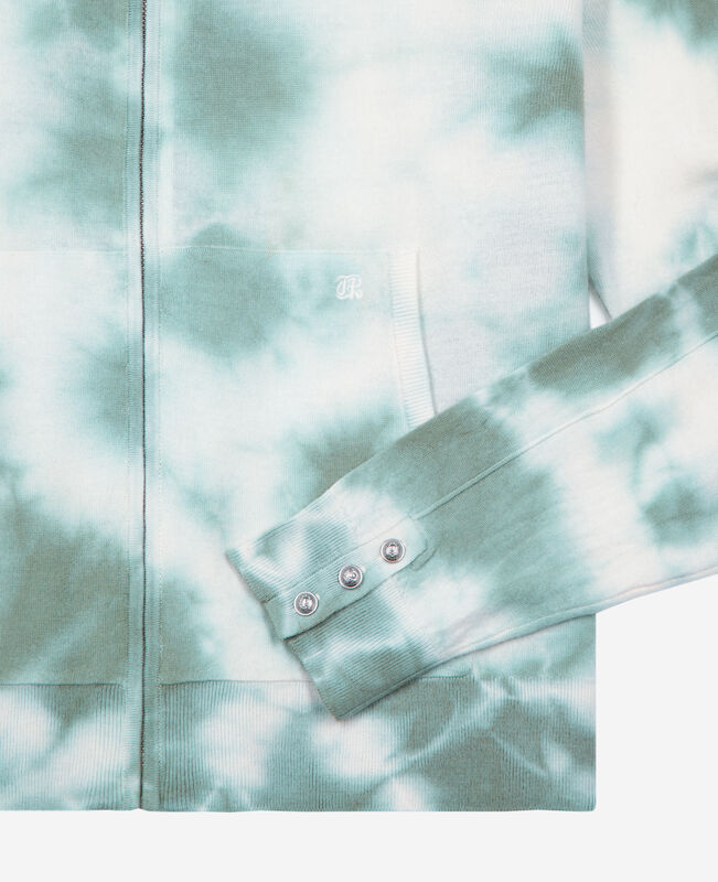 The Kooples HOMME KAKI / WHITE cardigan en laine mérinos tie and dye kaki