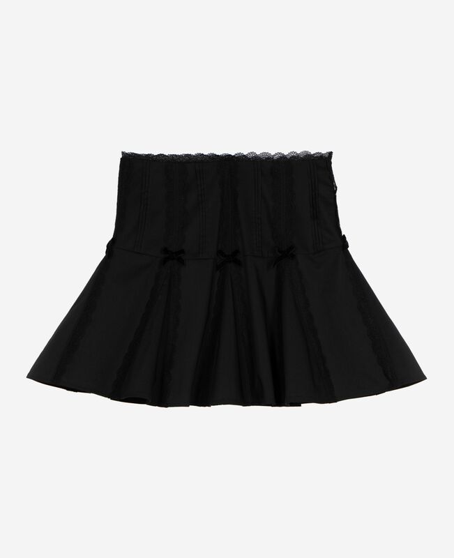 The Kooples FEMME BLACK jupe courte détails nœuds noire