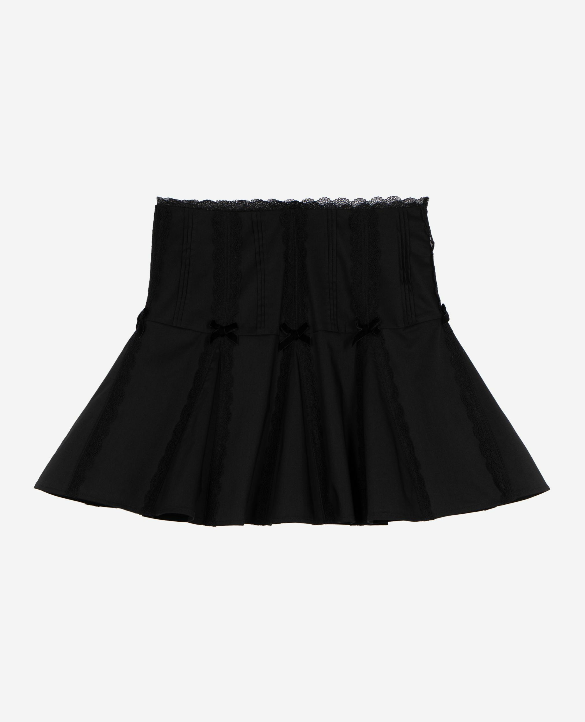 Jupe courte détails nœuds noire, BLACK, hi-res image number null