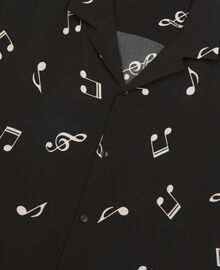 The Kooples HOMME BLACK WHITE chemise manches courtes imprimé musique