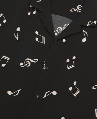 The Kooples MEN BLACK WHITE music print short sleeve shirt