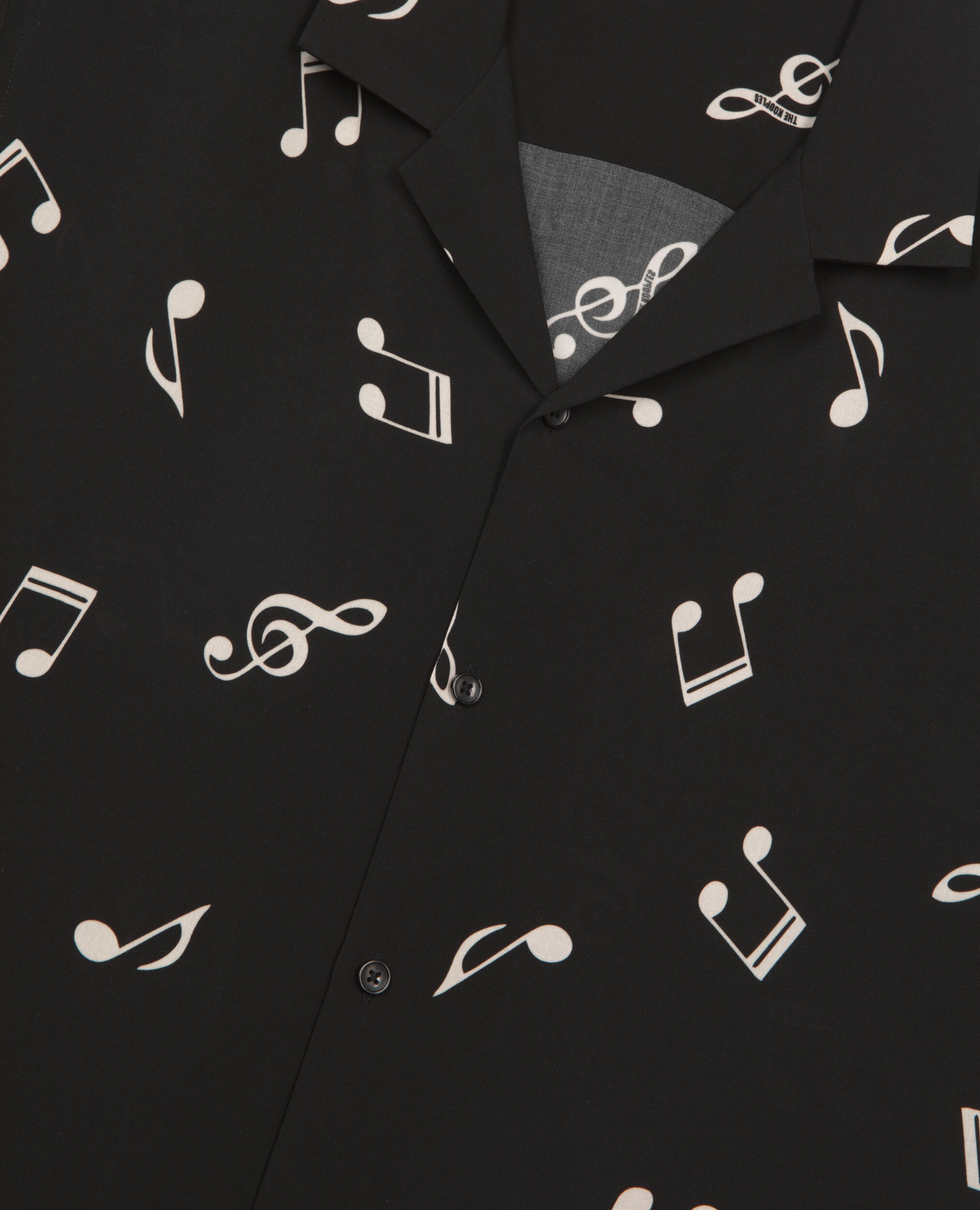 Chemise manches courtes imprimé musique, BLACK WHITE, hi-res image number null