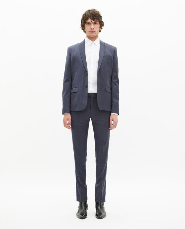 The Kooples HOMME BLUE pantalon de costume à rayures bleu