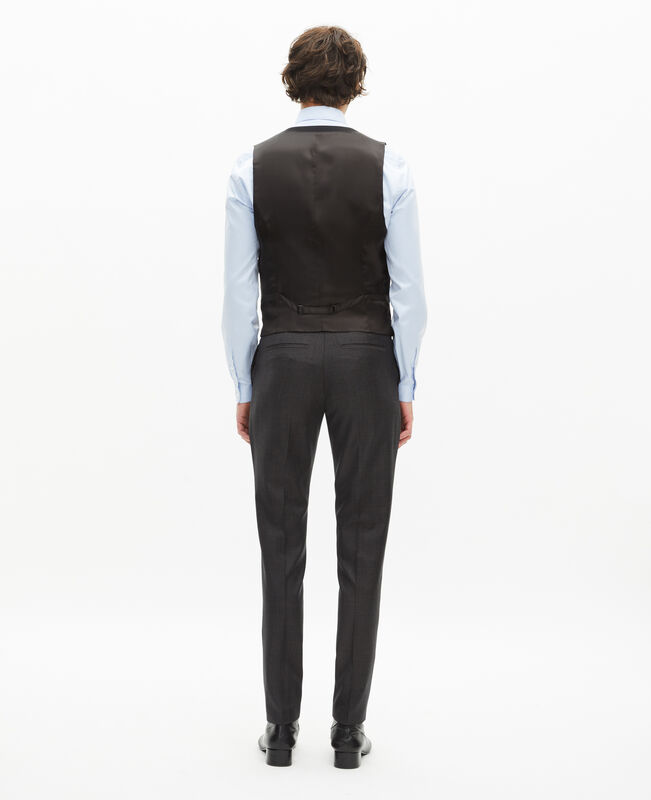 The Kooples HOMME BLACK gilet de costume en laine noir coupe tailleur