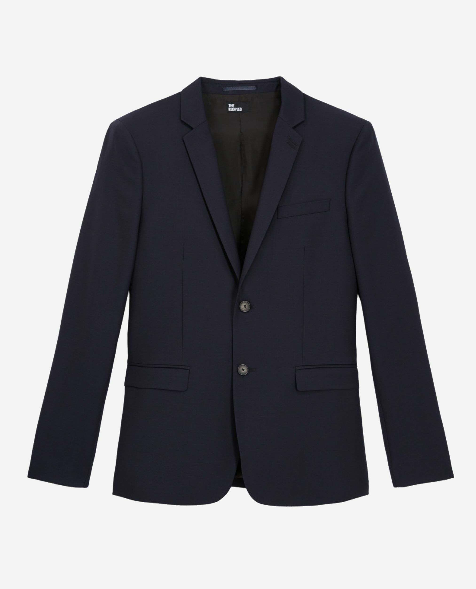 Veste de costume en laine droite bleue, DARK NAVY, hi-res image number null