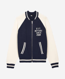 The Kooples HOMME DARK NAVY-ECRU cardigan teddy marine et écru