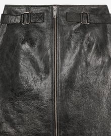 The Kooples FEMME BLACK STONE jupe courte zippée en cuir noire