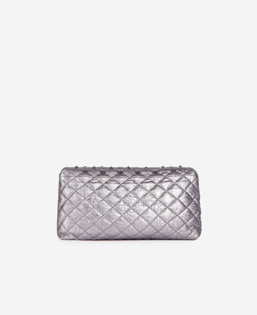 The Kooples DAMEN GUN METAL kleine gunmetal pochette aus leder