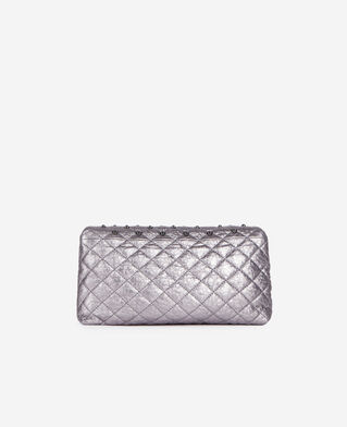 The Kooples DAMEN GUN METAL kleine gunmetal pochette aus leder