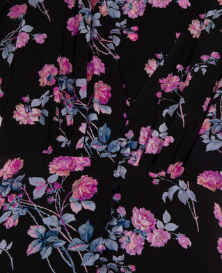 The Kooples WOMEN BLACK / PINK black floral print long dress
