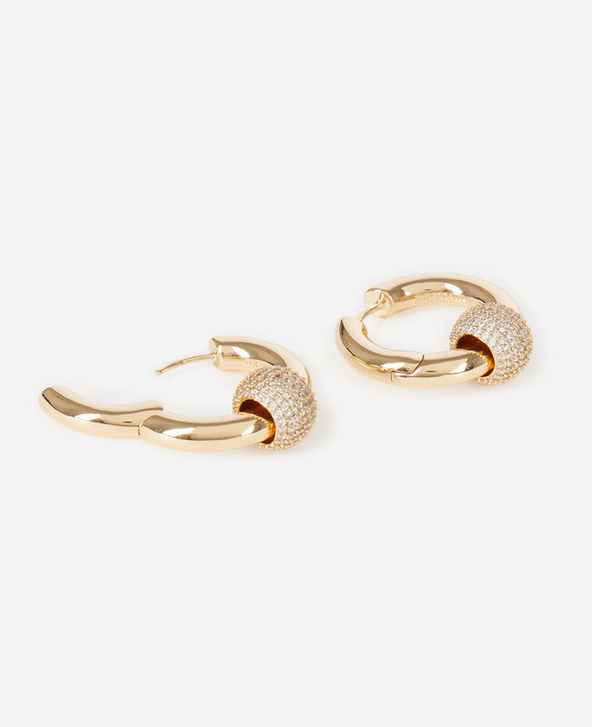 The Kooples FEMME GOLD boucles d'oreilles créole avec strass dorées