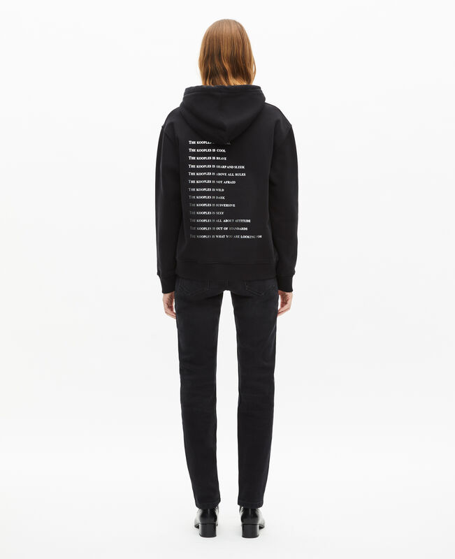 The Kooples FEMME BLACK sweatshirt à capuche what is avec strass noir