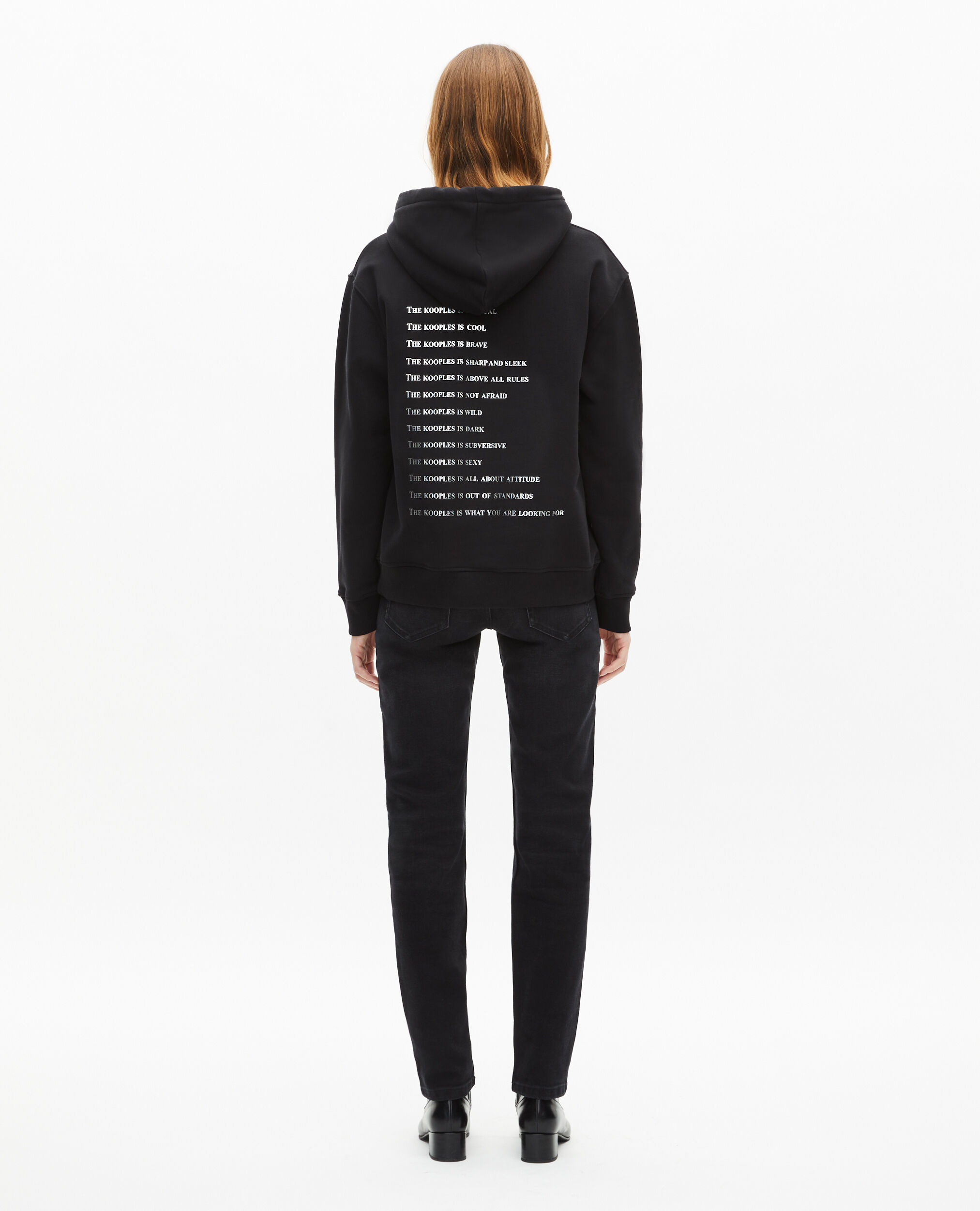 Sweatshirt à capuche What is avec strass noir, BLACK, hi-res image number null