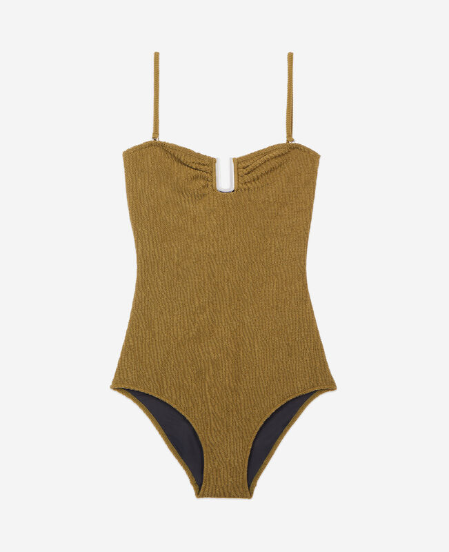 The Kooples FEMME KAKI maillot de bain the kooples x luz une pièce bustier kaki