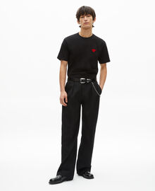 The Kooples HOMME BLACK t-shirt avec flocage coeur noir
