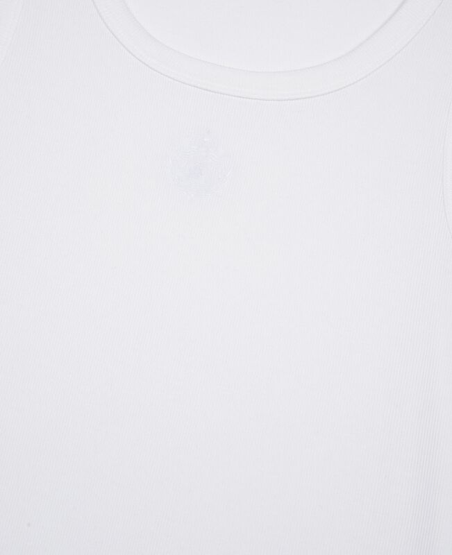 The Kooples HOMME WHITE débardeur avec broderie blason blanc
