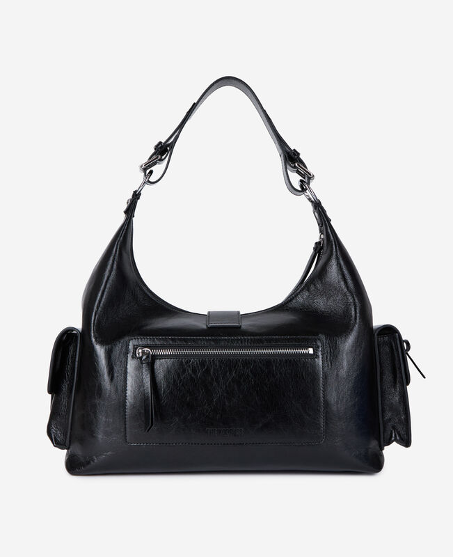 The Kooples FEMME BLACK sac amelia xl en cuir noir
