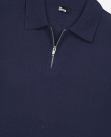 The Kooples HOMME NAVY polo en maille col zippé marine