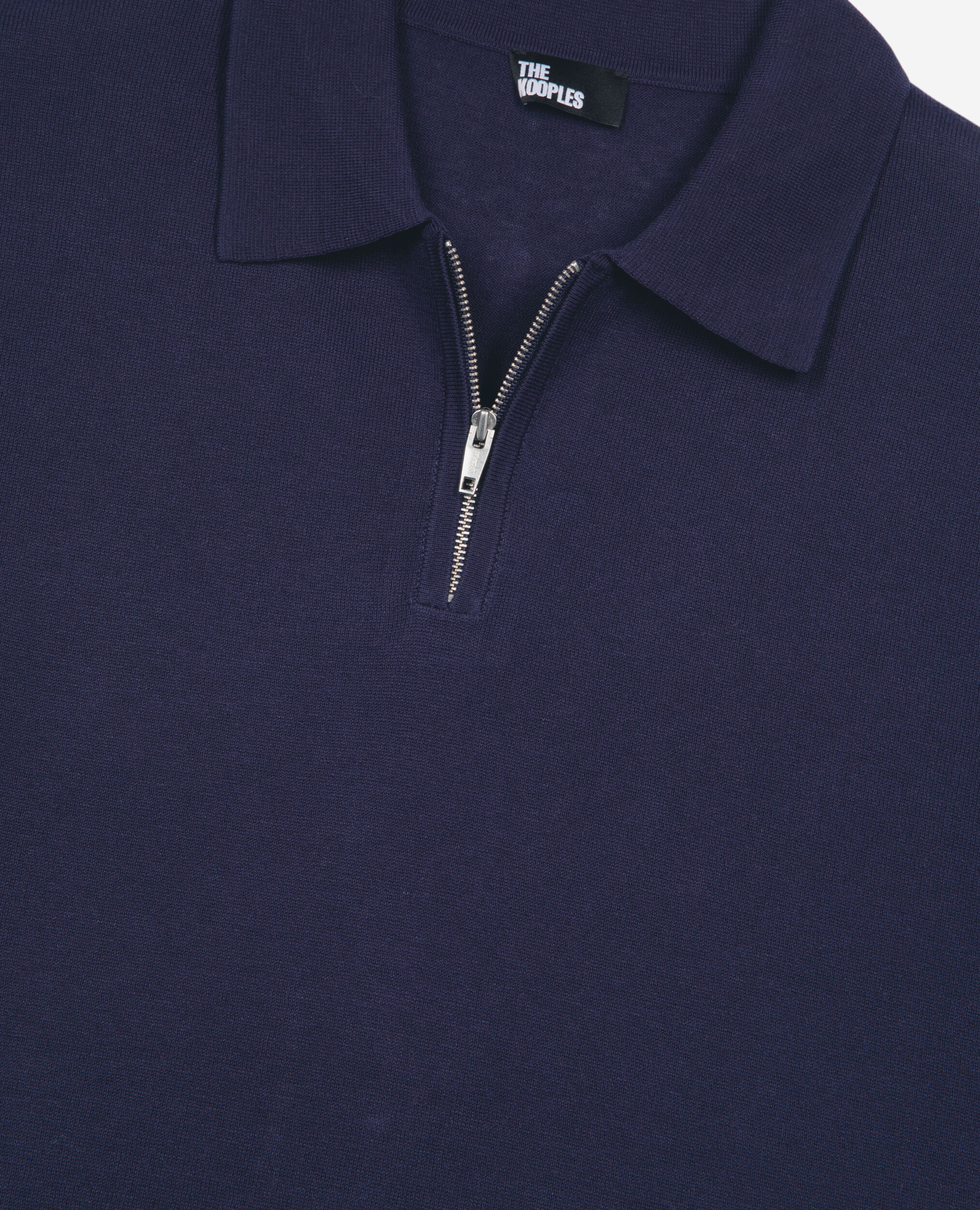 Polo en maille col zippé marine, NAVY, hi-res image number null