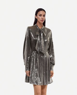 The Kooples WOMEN GREY grey sequin short dress