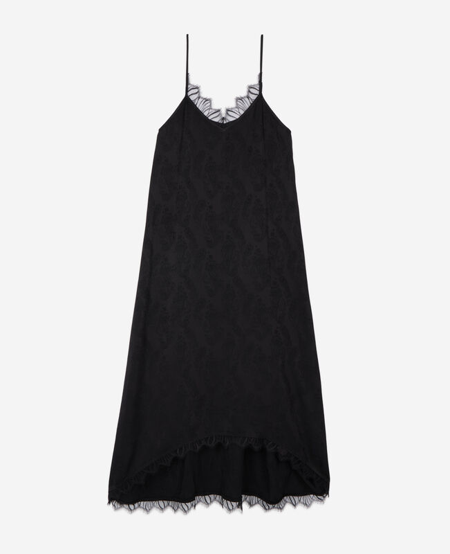 The Kooples FEMME BLACK robe nuisette longue jacquard noire