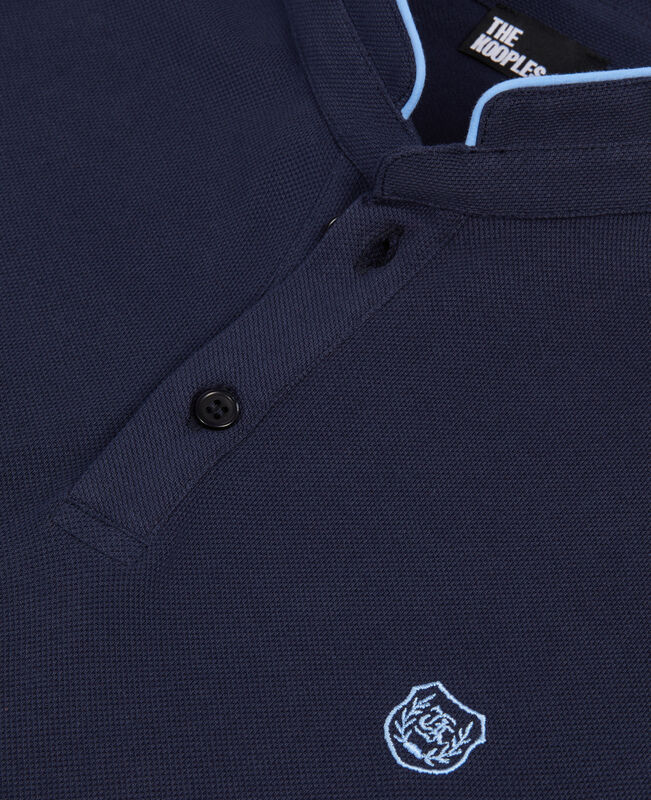 The Kooples HOMME NAVY/ PIPING NAVY polo en coton piqué bleu marine