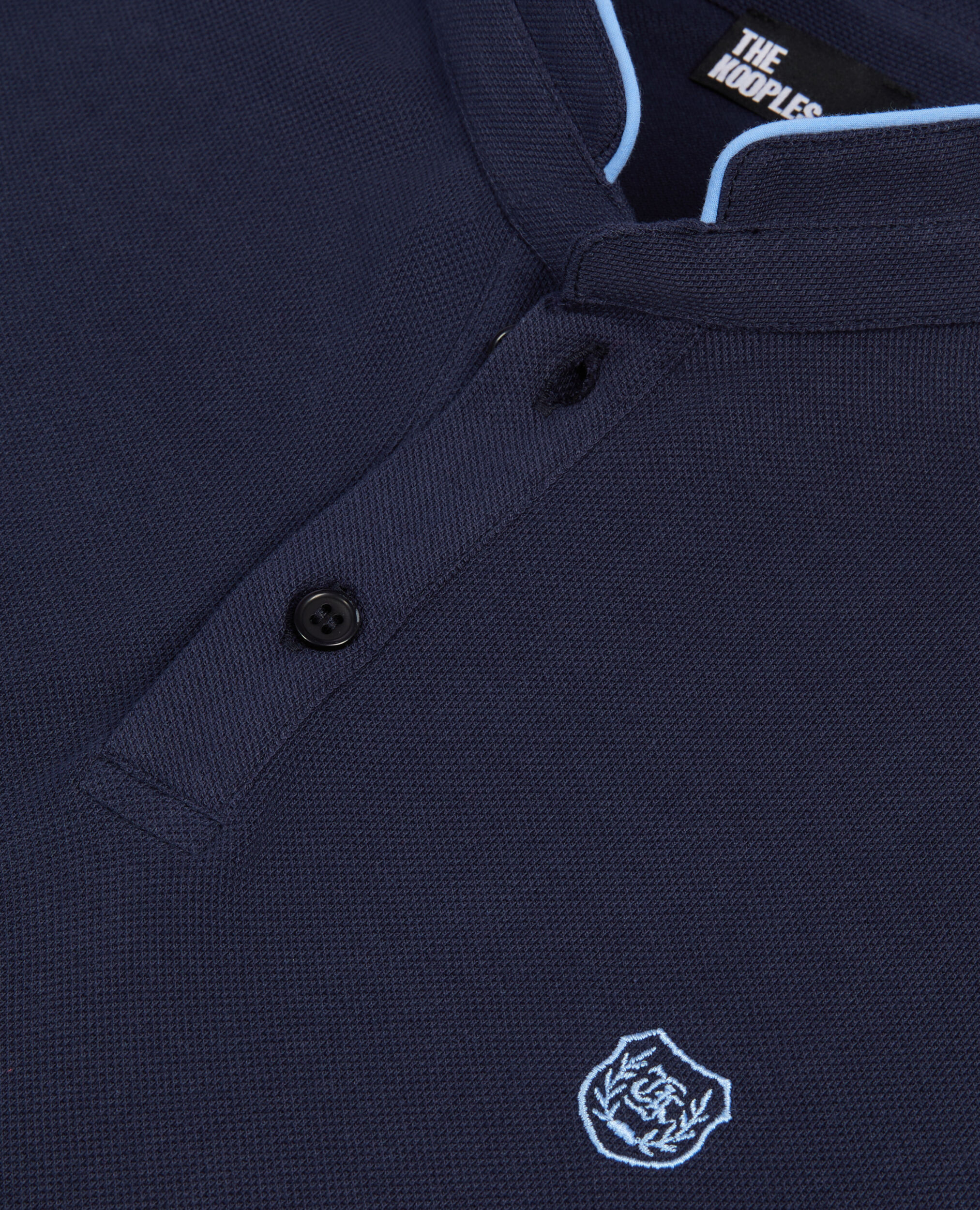 Polo en coton piqué bleu marine, NAVY/ PIPING NAVY, hi-res image number null