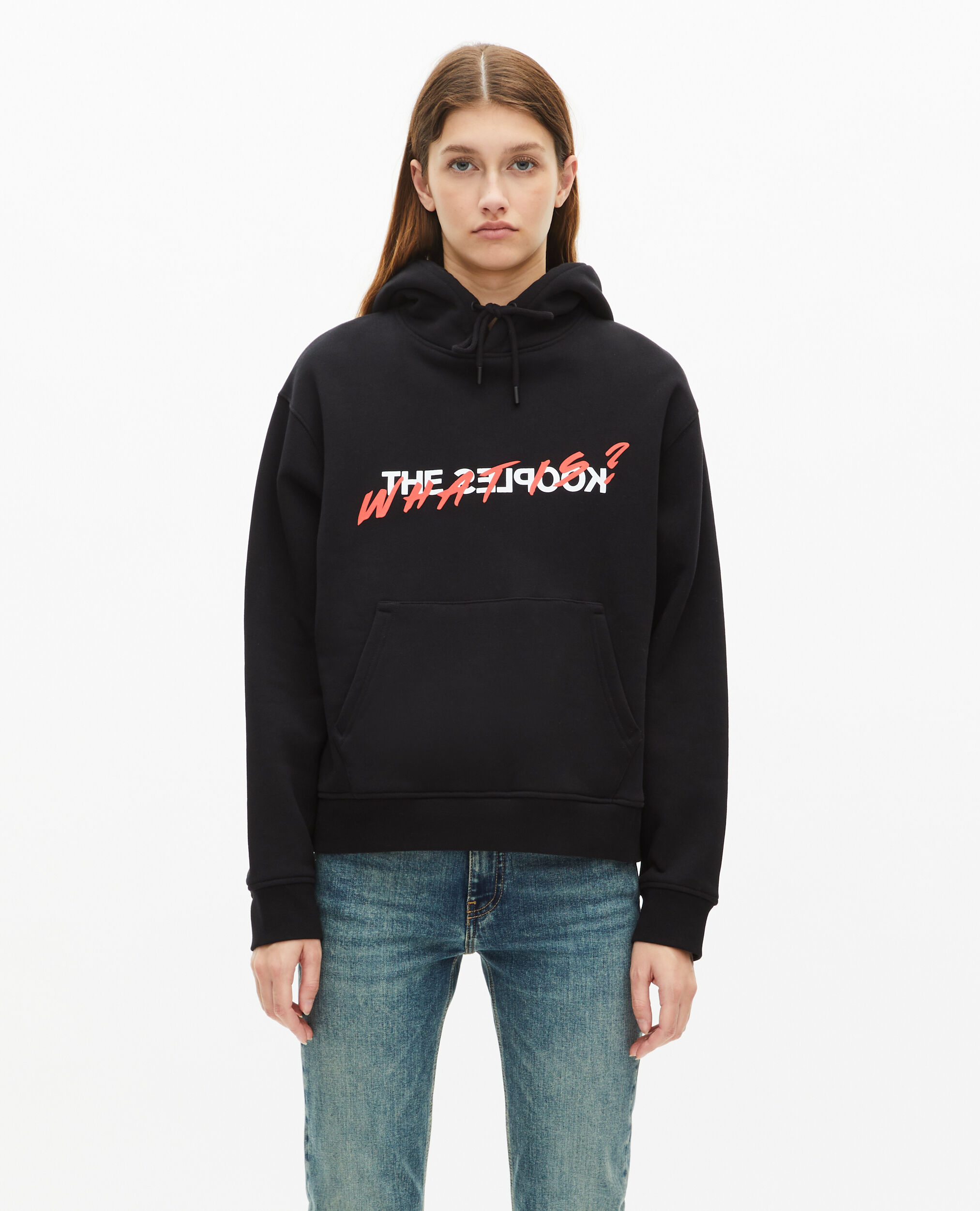 Sweatshirt à capuche What is noir, BLACK, hi-res image number null