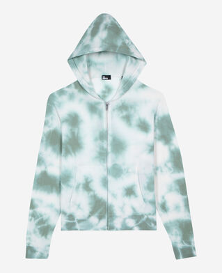 The Kooples HOMME KAKI / WHITE cardigan en laine mérinos tie and dye kaki