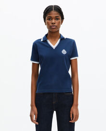 The Kooples FEMME DARK NAVY polo col v bleu