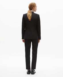 The Kooples FEMME BLACK veste tailleur en laine coupe cintrée noire