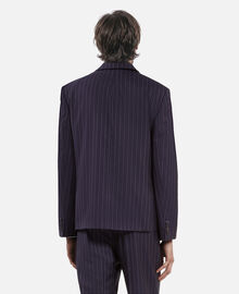 The Kooples HOMME DARK NAVY veste de costume en laine à rayures bleue foncée