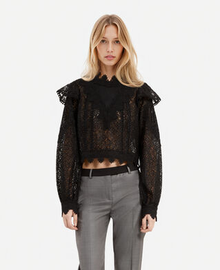 The Kooples WOMEN BLACK black lace top