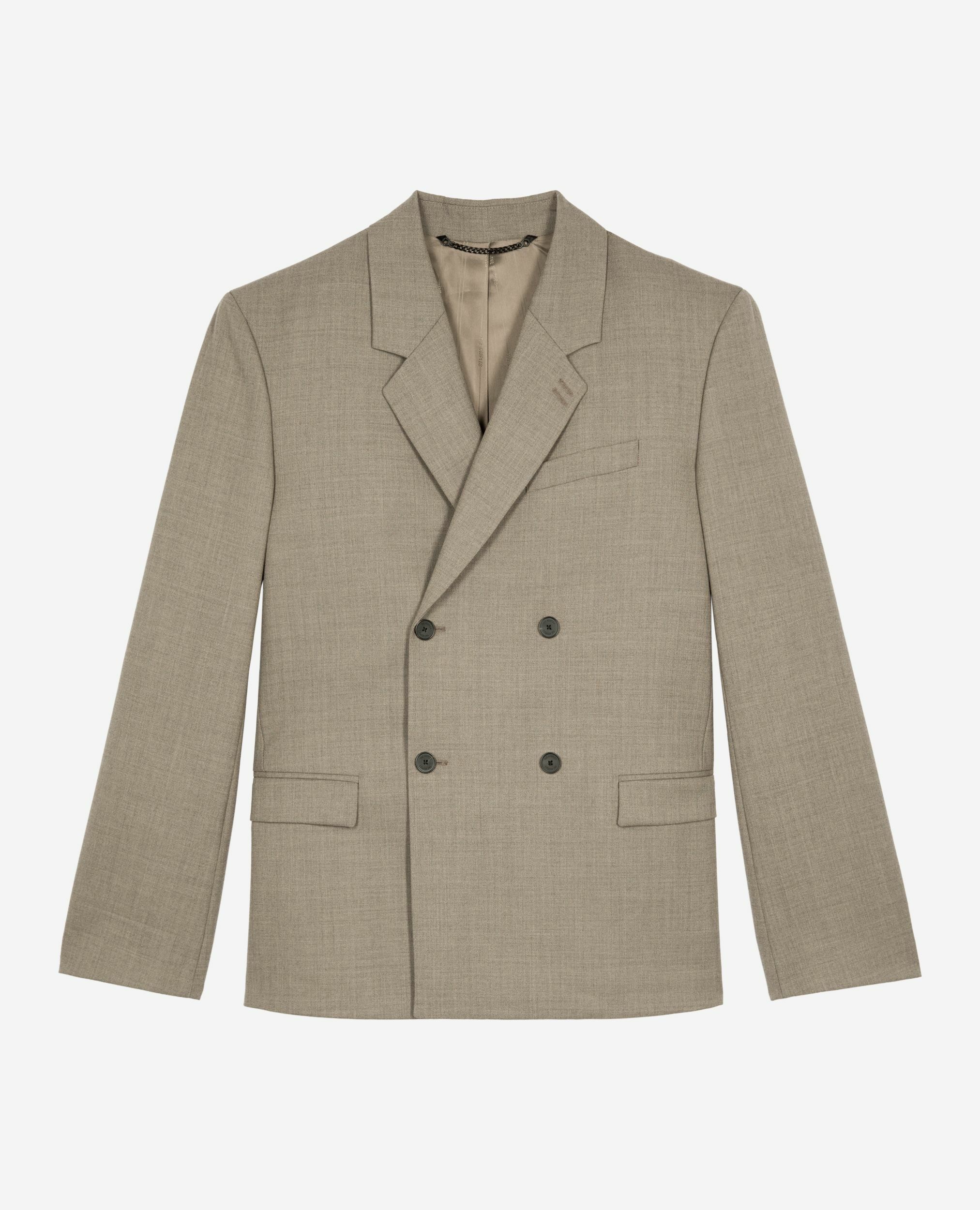 Veste de costume en laine beige, BEIGE MELANGE, hi-res image number null