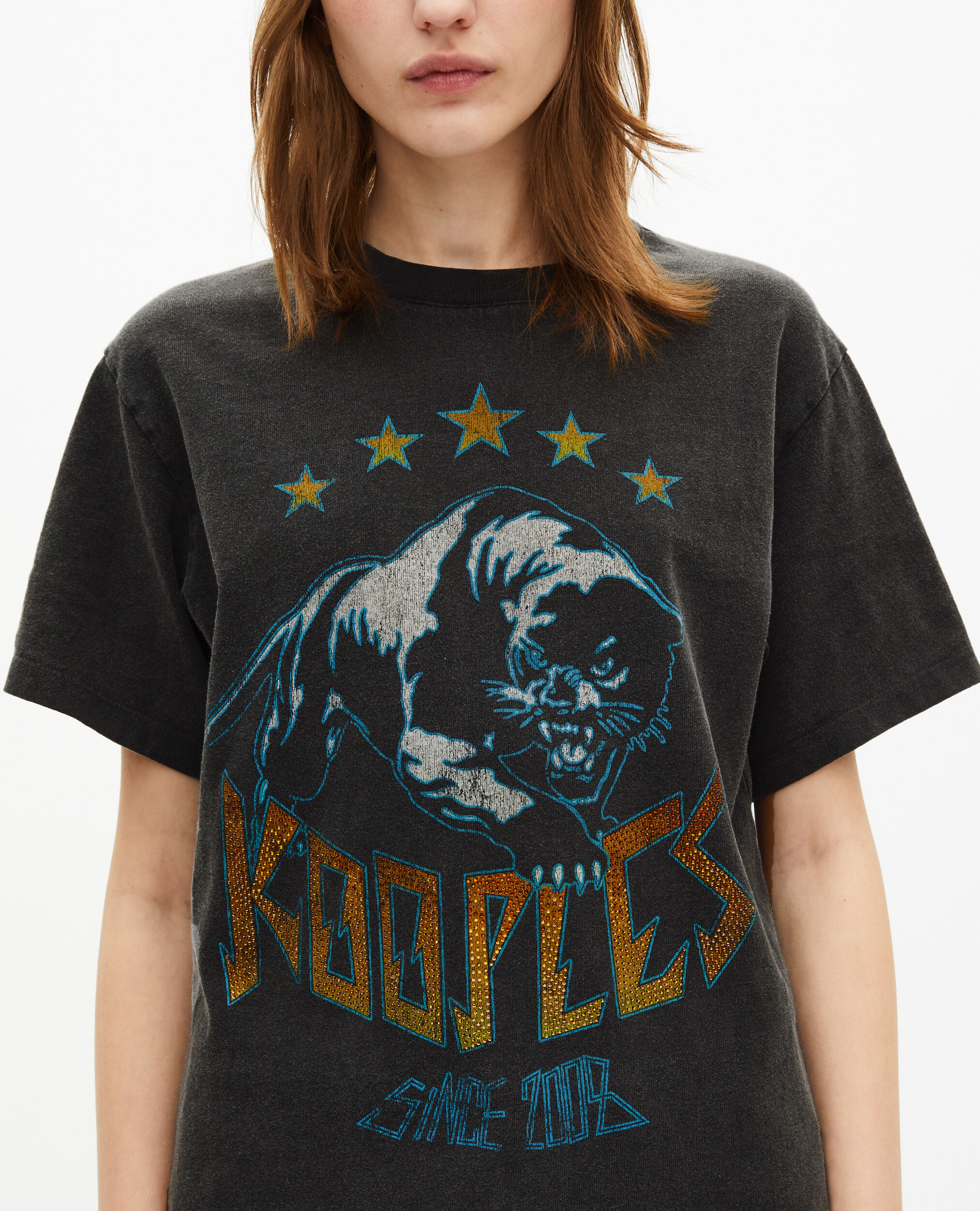 T-shirt avec sérigraphie noir délavé, BLACK WASHED, hi-res image number null