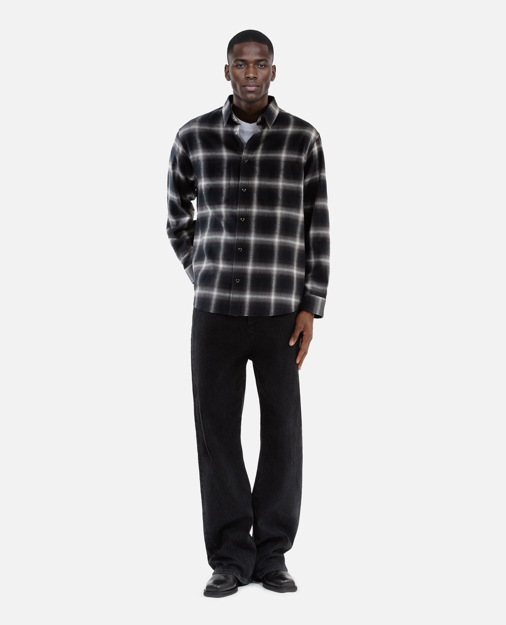 Chemise à carreaux noire, BLACK GREY WHITE, hi-res image number null
