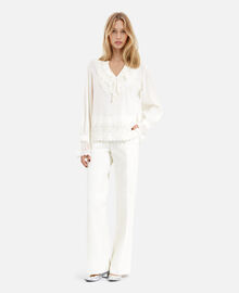 The Kooples FEMME ECRU blouse avec guipure écrue