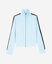 The Kooples FEMME BABY BLUE sweatshirt en velours bleu clair