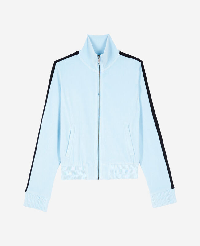 The Kooples FEMME BABY BLUE sweatshirt en velours bleu clair