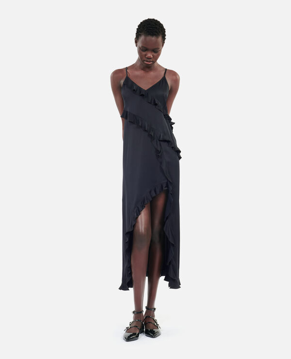 The Kooples FEMME BLACK robe nuisette longue noire