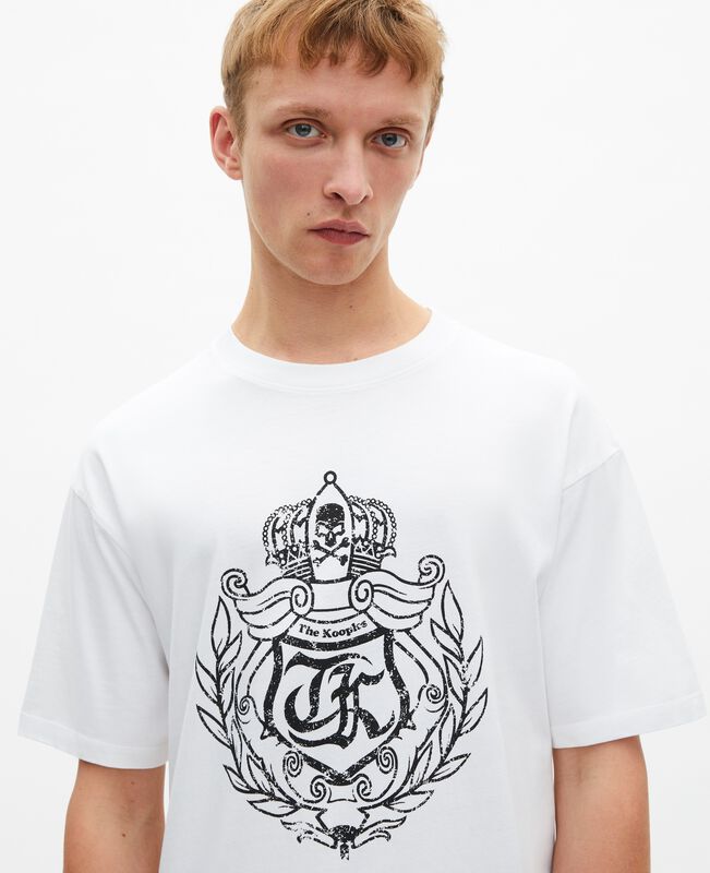 The Kooples HOMME WHITE t-shirt avec sérigraphie blason blanc