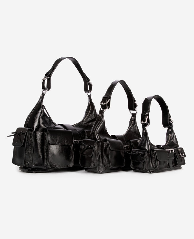 The Kooples FEMME BLACK sac amelia xl en cuir noir