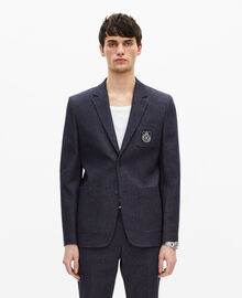 The Kooples HOMME NAVY veste de costume effet denim bleue