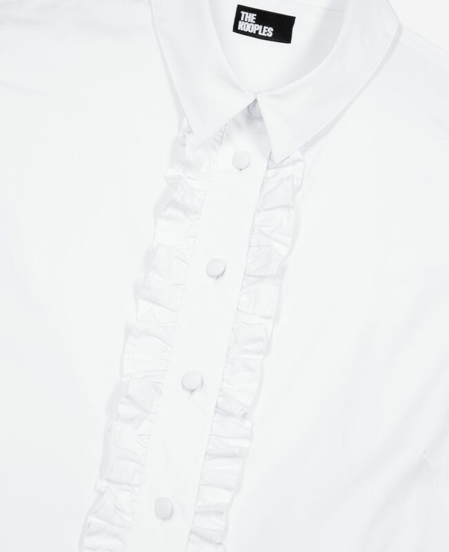 The Kooples FEMME WHITE chemise en popeline avec volants blanche