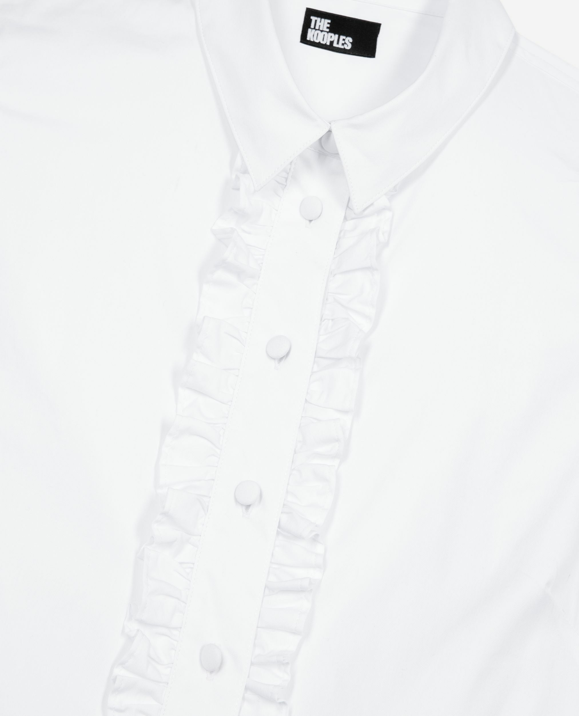 Chemise en popeline avec volants blanche, WHITE, hi-res image number null